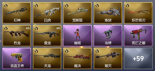 穿越火线（CF）8王者武器 3炫金武器 81V武器 27皮肤 可排位 传奇