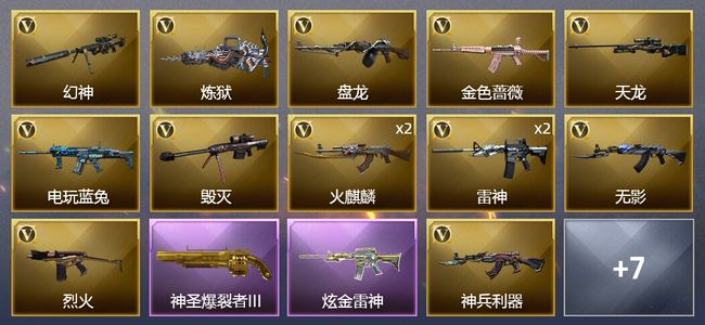 穿越火线（CF）1炫金武器 23V武器 1V角色 8皮肤 可排位 大师