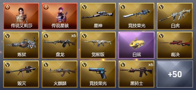 穿越火线（CF）2传说角色 1传说武器 1王者武器 86V武器 6V角色 11皮肤 可排位 新锐