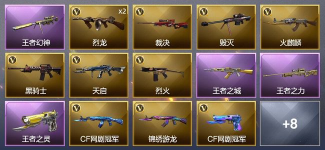 穿越火线（CF）4王者武器 13V武器 1V角色 2皮肤 可排位 新锐