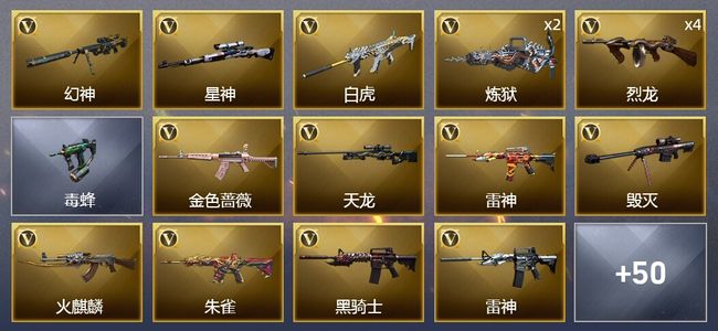 穿越火线（CF）2王者武器 67V武器 1V角色 21皮肤 可排位 枪王