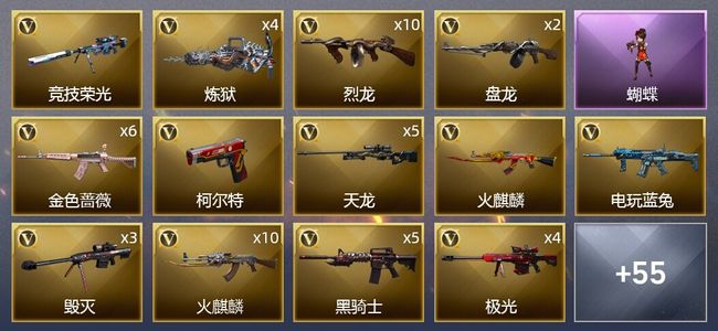 穿越火线（CF）7王者武器 2炫金武器 119V武器 3V角色 19皮肤 可排位 新锐