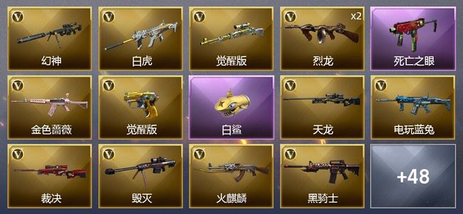 穿越火线（CF）1王者武器 4炫金武器 56V武器 19皮肤 可排位 枪王