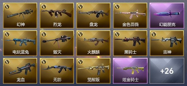 穿越火线（CF）1炫金武器 36V武器 13皮肤 可排位 新锐