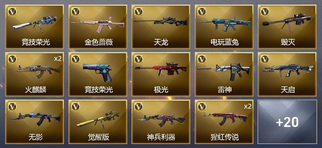 穿越火线（CF）1传说武器 45V武器 2V角色 14皮肤 可排位 宗师