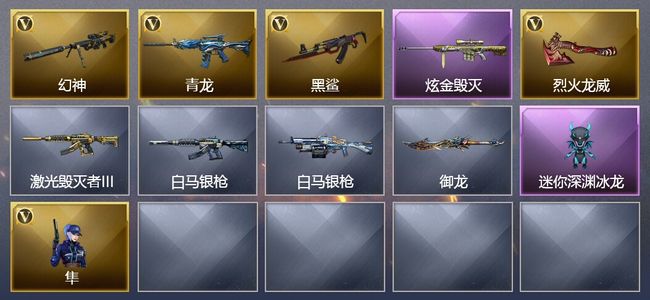 穿越火线（CF）1炫金武器 4V武器 1V角色 可排位 新锐