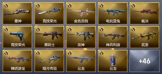 穿越火线（CF）2王者武器 57V武器 1V角色 14皮肤 可排位 宗师