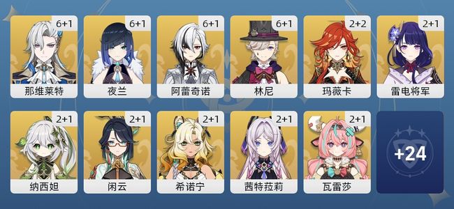 原神133黄 103角色黄 30武器黄 35五星角色 29五星武器 女主 60级