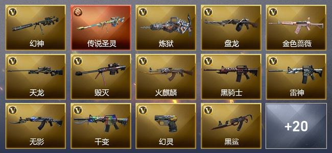 穿越火线（CF）0传说角色 1传说武器 1王者武器 8炫金武器 52V武器 12V角色 16皮肤 可排位 无
