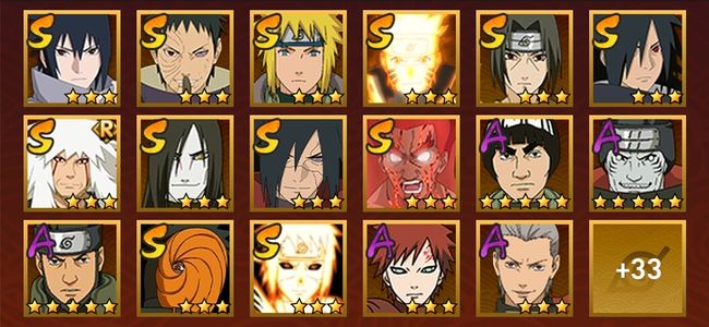 火影忍者V10 14S忍 36A忍 168忍 1836S碎片 18通灵 700W战力 前1000名 见习