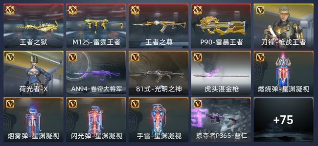 穿越火线：枪战王者4王者 87英雄武器 2英雄角色 100万化 新锐