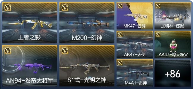 穿越火线：枪战王者V1 2王者武器 95英雄武器 3英雄角色 117万化 枪王