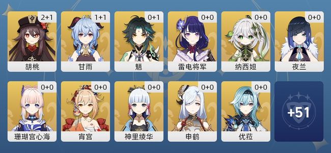 原神39黄 34角色黄 5武器黄 22五星角色 5五星武器 女主 57级