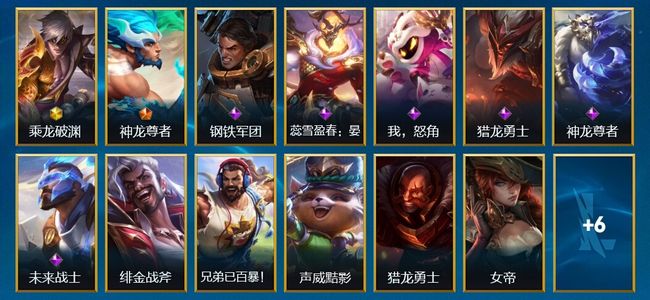 英雄联盟手游（lol手游）1神话 1传说 6史诗 19皮肤 27英雄 黄金