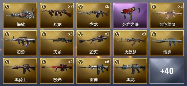 穿越火线（CF）2王者武器 2炫金武器 113V武器 3V角色 11皮肤 可排位 新锐