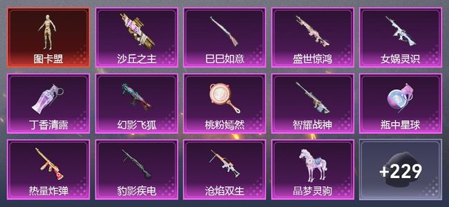 和平精英1载具 12粉装 141枪皮 89套装 54233热力 星钻