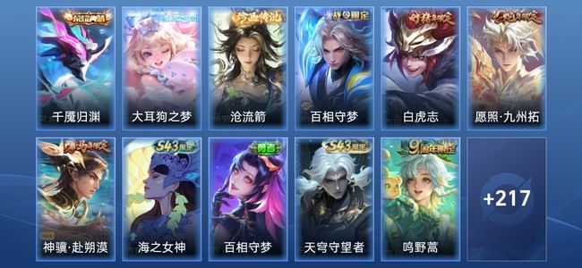 王者荣耀V7 1典藏 10传说 74史诗 230皮肤 至尊星耀III