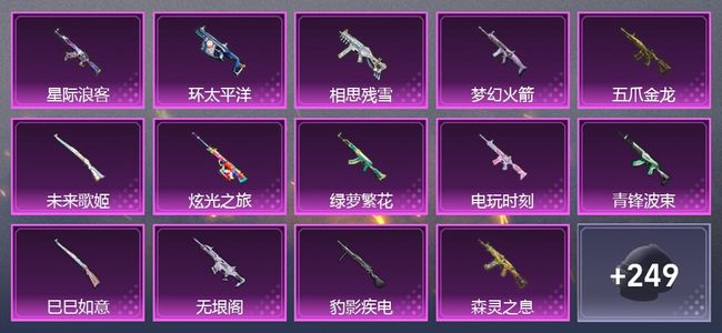 和平精英1载具 20升级枪 13粉装 317枪皮 223套装 王牌