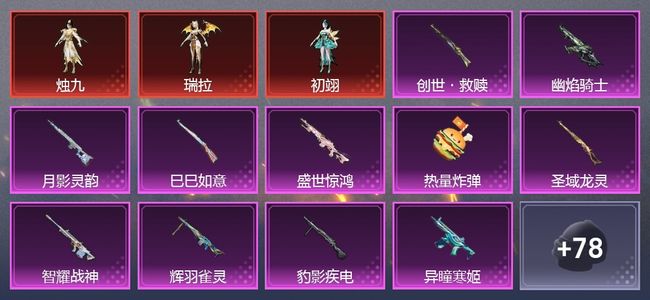 和平精英2载具 14升级枪 10粉装 190枪皮 109套装 0印记