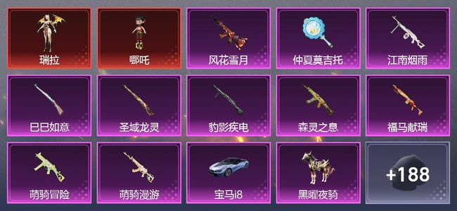 和平精英2载具 10升级枪 16粉装 239枪皮 200套装 0印记