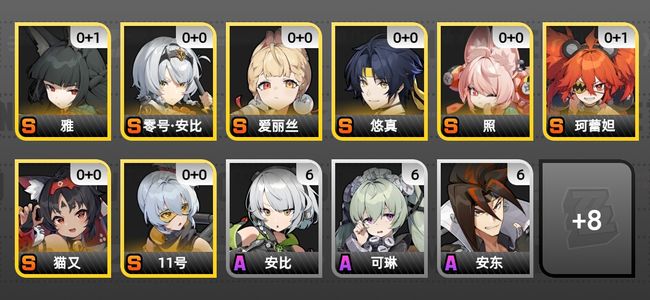 绝区零10黄 8角色黄 8S角色 2S音擎 2S邦布 50