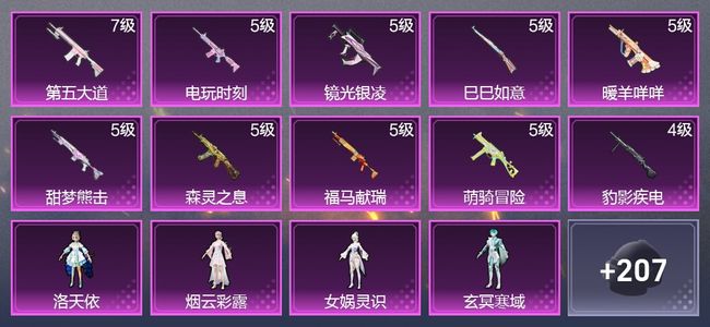 和平精英10升级枪 5粉装 142枪皮 84套装 39491热力 5印记 皇冠