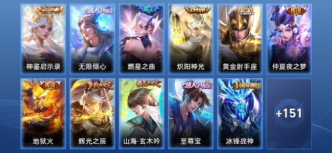 王者荣耀V2 1典藏 6传说 36史诗 162皮肤 121英雄 至尊星耀II