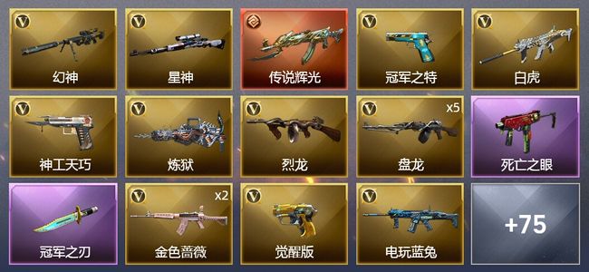 穿越火线（CF）1传说武器 3王者武器 98V武器 1V角色 27皮肤 可排位 传奇