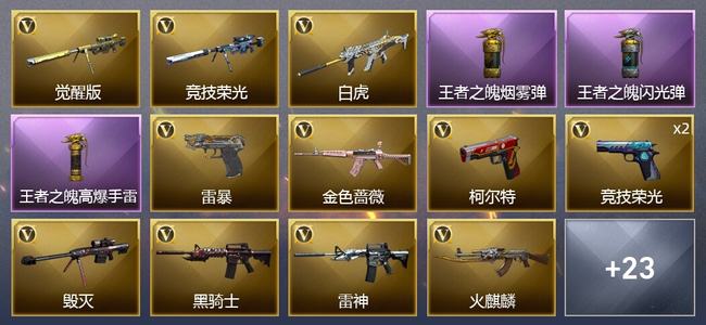 穿越火线（CF）3王者武器 34V武器 2V角色 10皮肤 可排位 枪王