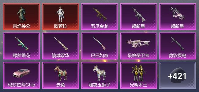 和平精英3载具 8升级枪 14粉装 256枪皮 189套装 9,1533热力 铂金