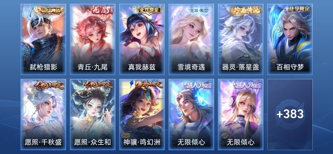 王者荣耀V8 1典藏 3无双 26传说 124史诗 396皮肤 最强王者