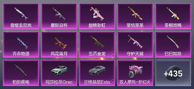 和平精英3载具 11升级枪 16粉装 243枪皮 204套装 87263热力 0印记