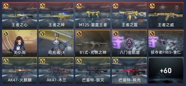 穿越火线：枪战王者5王者 72英雄武器 2英雄角色 50万化 专家S