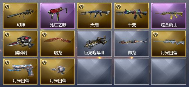 穿越火线（CF）1炫金武器 8V武器 2皮肤 可排位 枪王