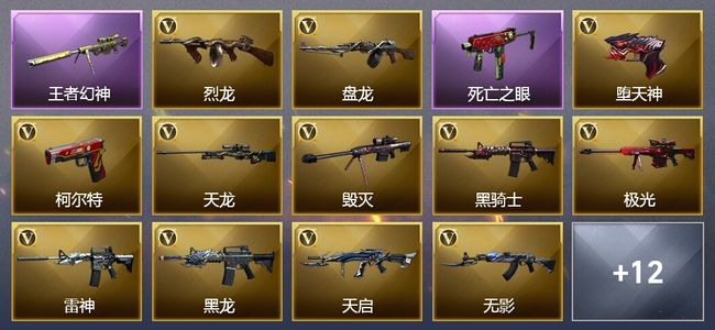 穿越火线（CF）1王者武器 2炫金武器 92V武器 4V角色 21皮肤 可排位