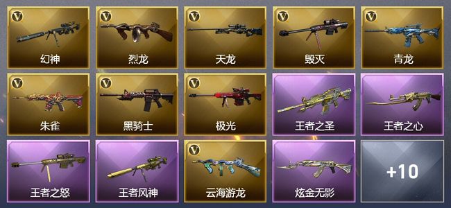 穿越火线（CF）5王者武器 2炫金武器 53V武器 2V角色 13皮肤 可排位