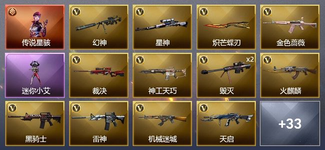 穿越火线（CF）1传说角色 5王者武器 56V武器 3V角色 10皮肤 可排位 新锐