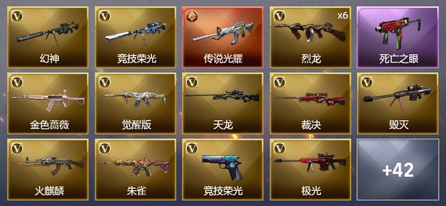 穿越火线（CF）1传说武器 2王者武器 5炫金武器 60V武器 3V角色 15皮肤 可排位 新锐