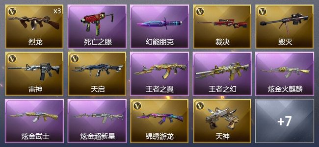 穿越火线（CF）2王者武器 3炫金武器 13V武器 1V角色 2皮肤 可排位 专家