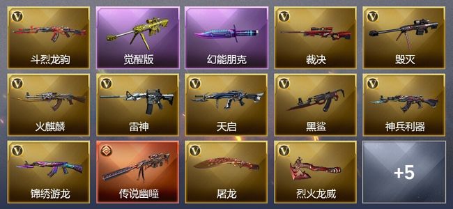 穿越火线（CF）1传说武器 1王者武器 13V武器 5皮肤 可排位 枪王