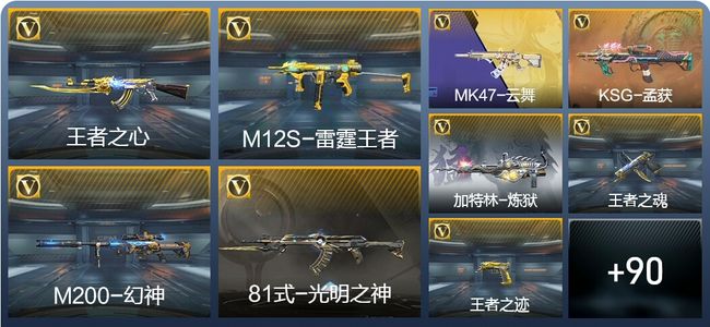 穿越火线：枪战王者V5 10王者武器 188英雄武器 新锐