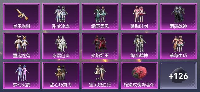 和平精英1升级枪 12粉装 1尾迹 82枪皮 62套装 2,6560热力 0印记