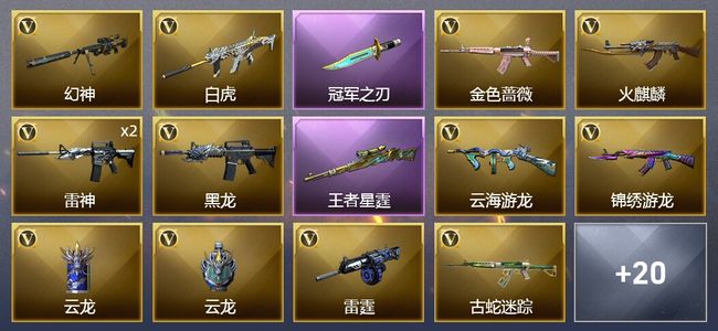 穿越火线（CF）1王者武器 26V武器 2V角色 8皮肤 可排位 宗师