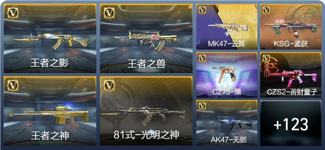 穿越火线：枪战王者V1 4王者武器 285英雄武器 新锐