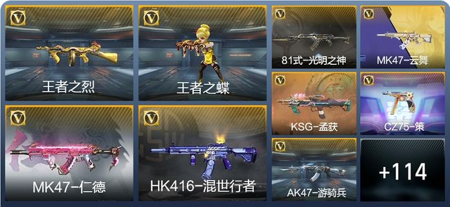 穿越火线:枪战王者V5 8王者武器 254英雄武器 新锐