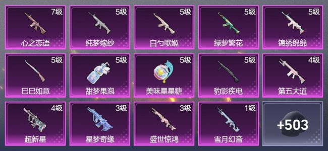 和平精英2载具 14升级枪 27粉装 4飞行器 276枪皮 224套装 101221热力 16印记 星钻