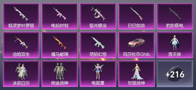 和平精英1载具 8升级枪 5粉装 4尾迹 152套装 60067热力 10印记