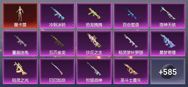 和平精英9载具 19升级枪 16粉装 10尾迹 293套装 155541热力 19印记