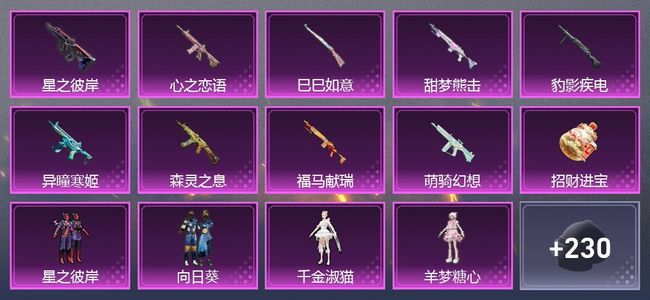 和平精英10升级枪 5粉装 7尾迹 148套装 7,0981热力 11印记