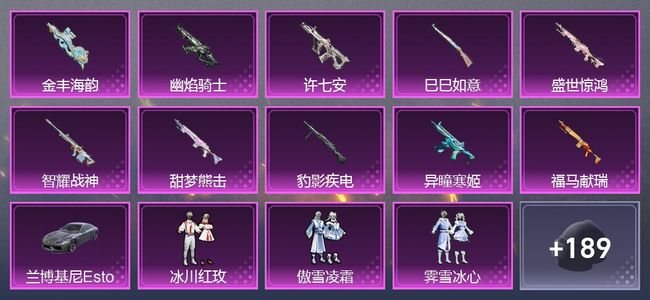 和平精英1载具 10升级枪 13粉装 6尾迹 115套装 6,5483热力 3印记